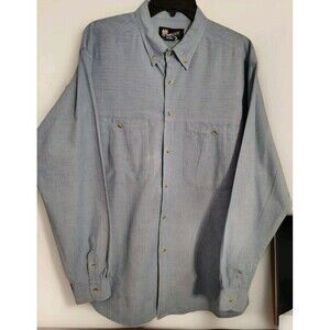 Review Men's Shirt Size M Button Down Pockets Long Sleeve Blue/Purple Cotton